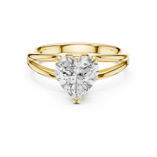 Heart Cut Split Shank Solitaire Engagement Ring 2 CTW