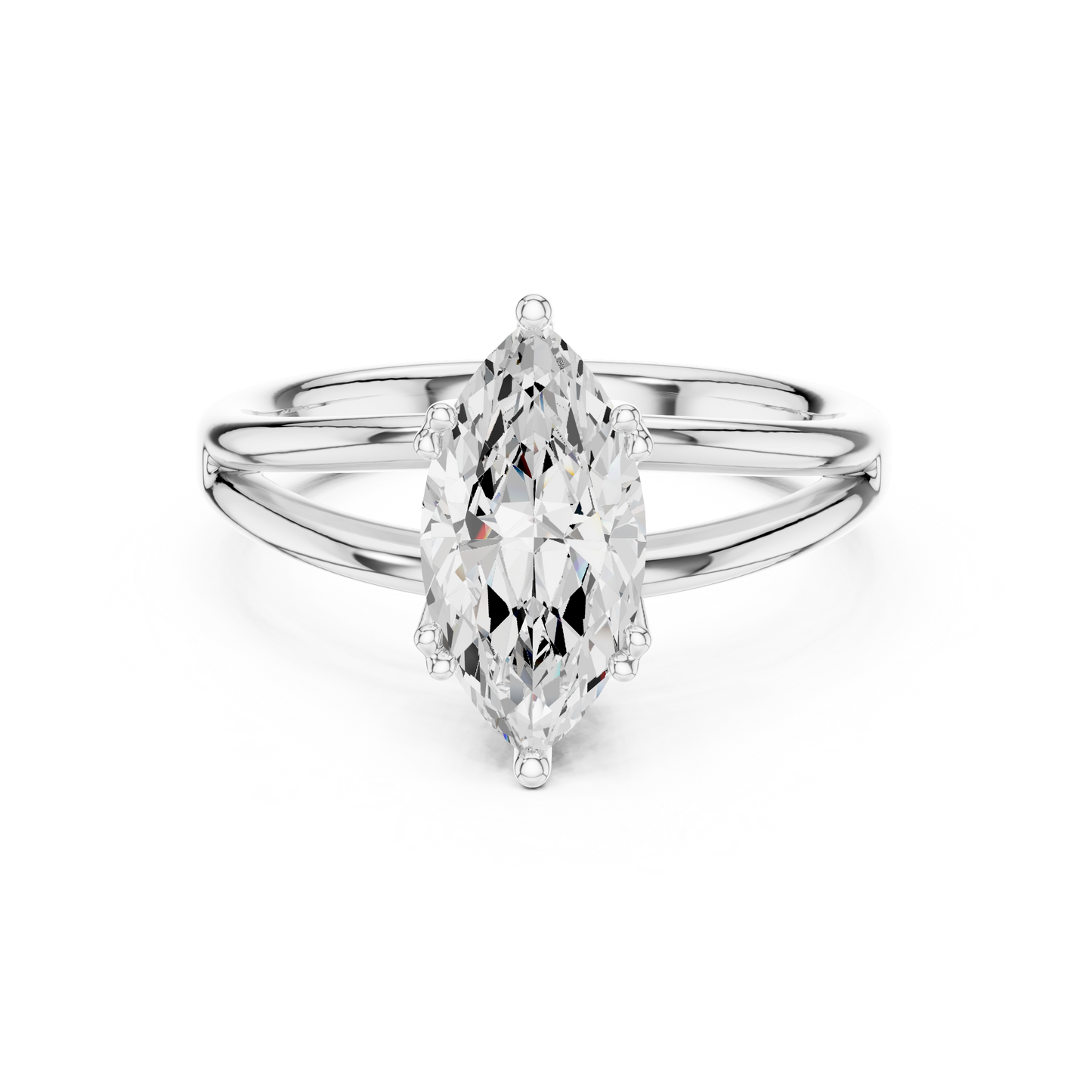 Marquise Cut Split Shank Solitaire Engagement Ring 2 CTW