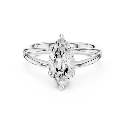 Marquise Cut Split Shank Solitaire Engagement Ring 2 CTW