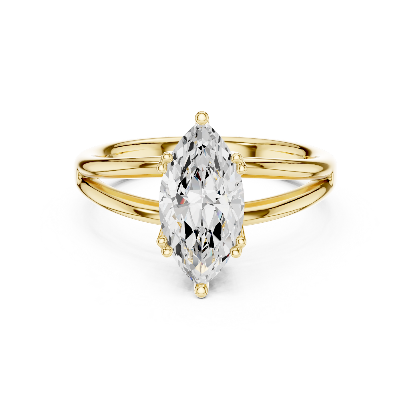 Marquise Cut Split Shank Solitaire Engagement Ring 2 CTW