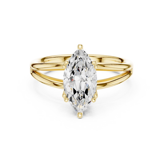 Marquise Cut Split Shank Solitaire Engagement Ring 2 CTW