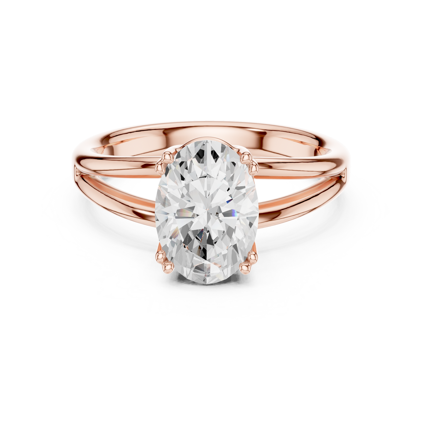Oval Cut Split Shank Solitaire Engagement Ring 2 CTW