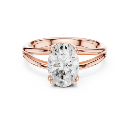 Oval Cut Split Shank Solitaire Engagement Ring 2 CTW