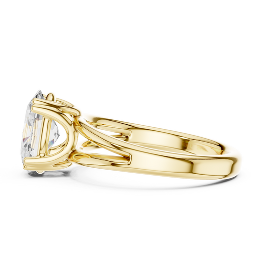 Oval Cut Split Shank Solitaire Engagement Ring 2 CTW