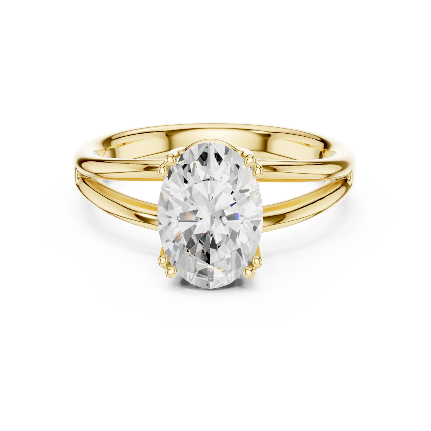 Oval Cut Split Shank Solitaire Engagement Ring 2 CTW