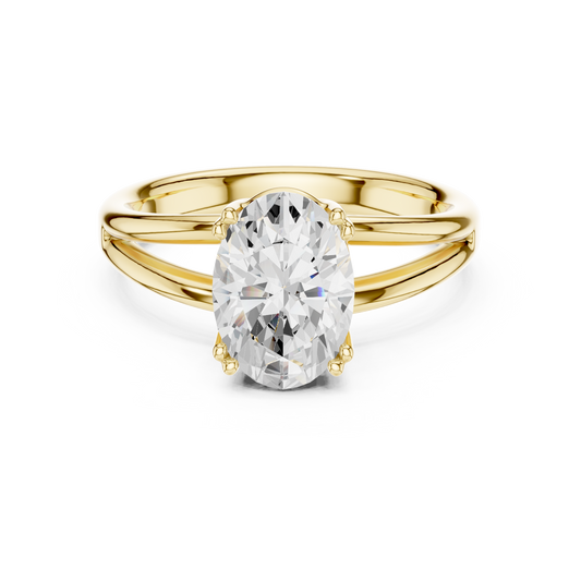 Oval Cut Split Shank Solitaire Engagement Ring 2 CTW