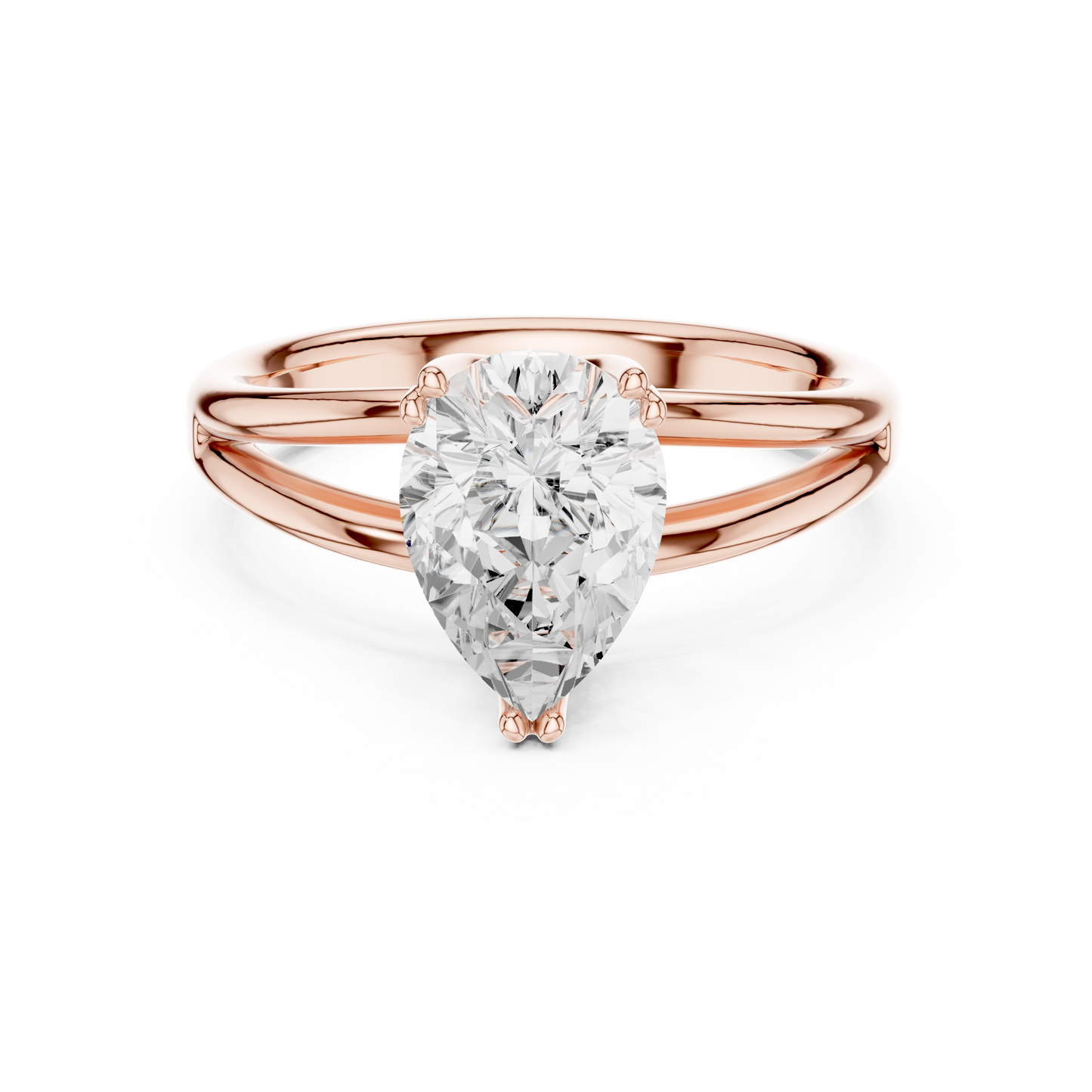 Pear Cut Split Shank Solitaire Engagement Ring 2 CTW