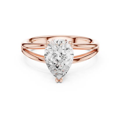Pear Cut Split Shank Solitaire Engagement Ring 2 CTW