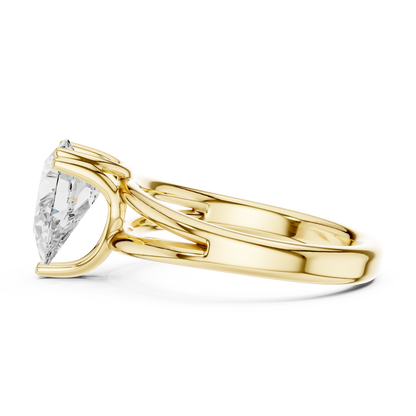 Pear Cut Split Shank Solitaire Engagement Ring 2 CTW