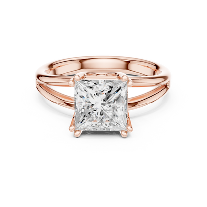 Princess Cut Split Shank Solitaire Engagement Ring 2 CTW