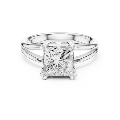 Princess Cut Split Shank Solitaire Engagement Ring 2 CTW