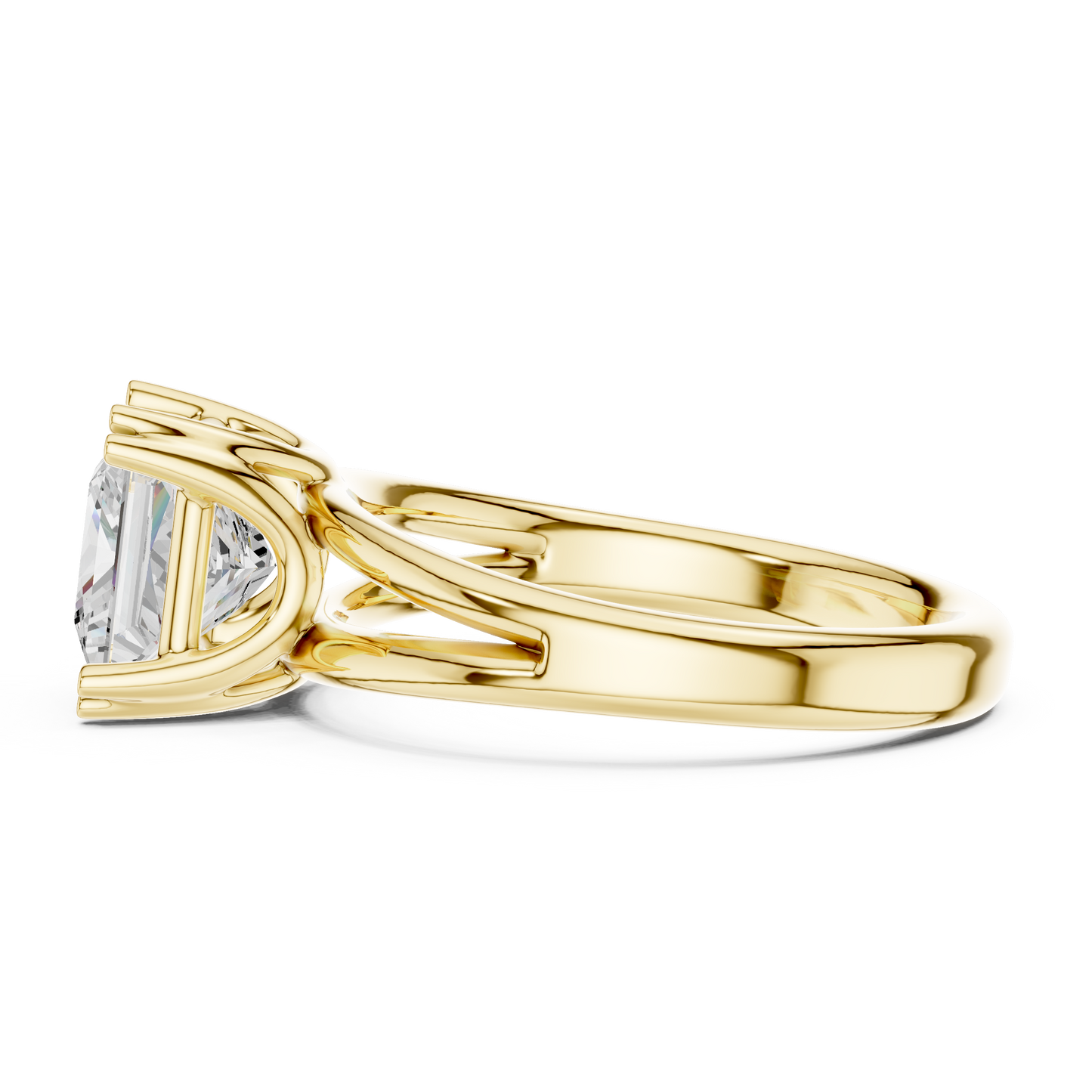 Princess Cut Split Shank Solitaire Engagement Ring 2 CTW