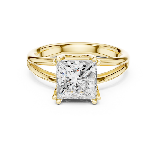 Princess Cut Split Shank Solitaire Engagement Ring 2 CTW