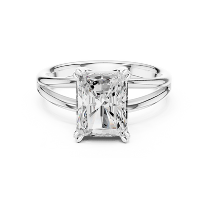 Radiant Cut Split Shank Solitaire Engagement Ring 2 CTW