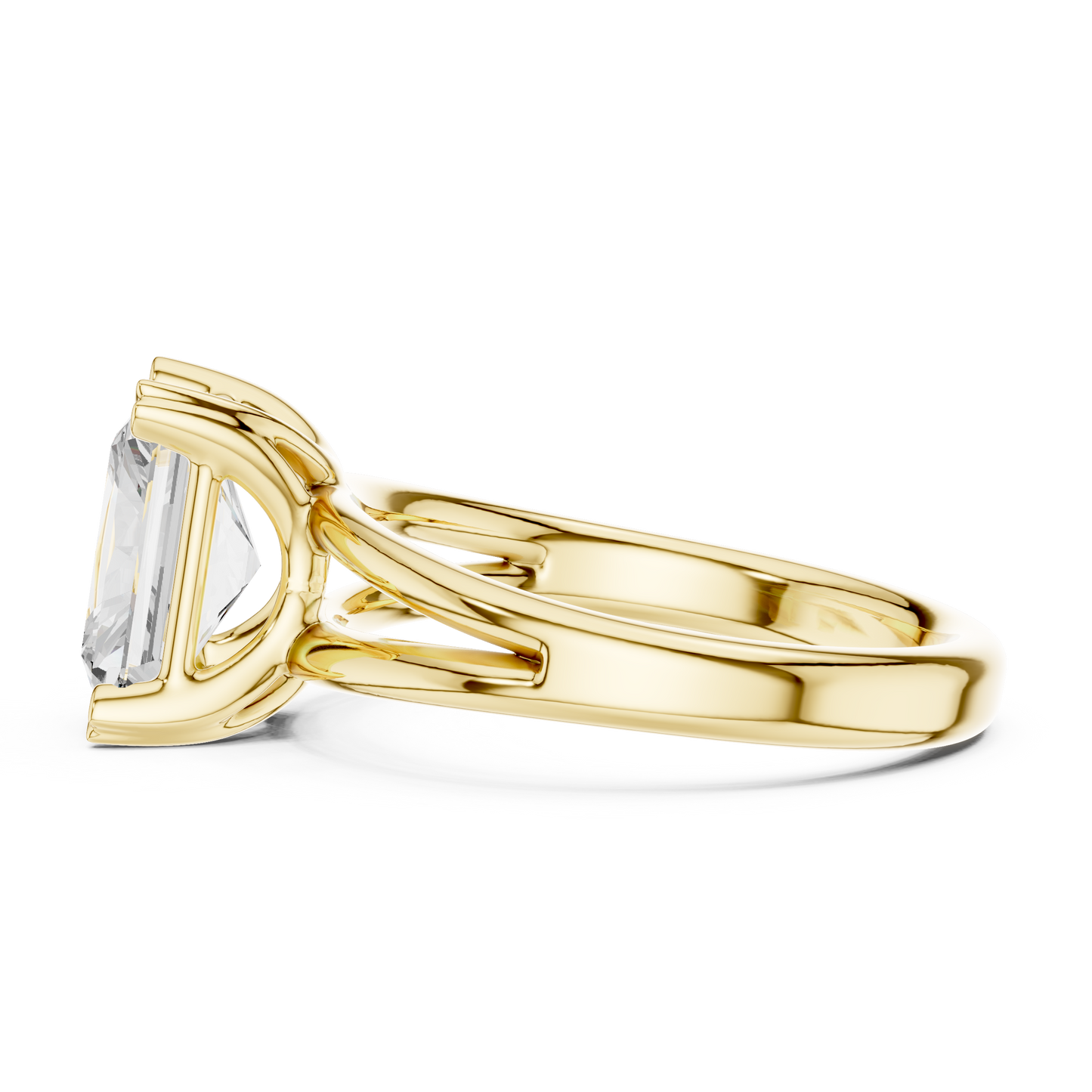 Radiant Cut Split Shank Solitaire Engagement Ring 2 CTW