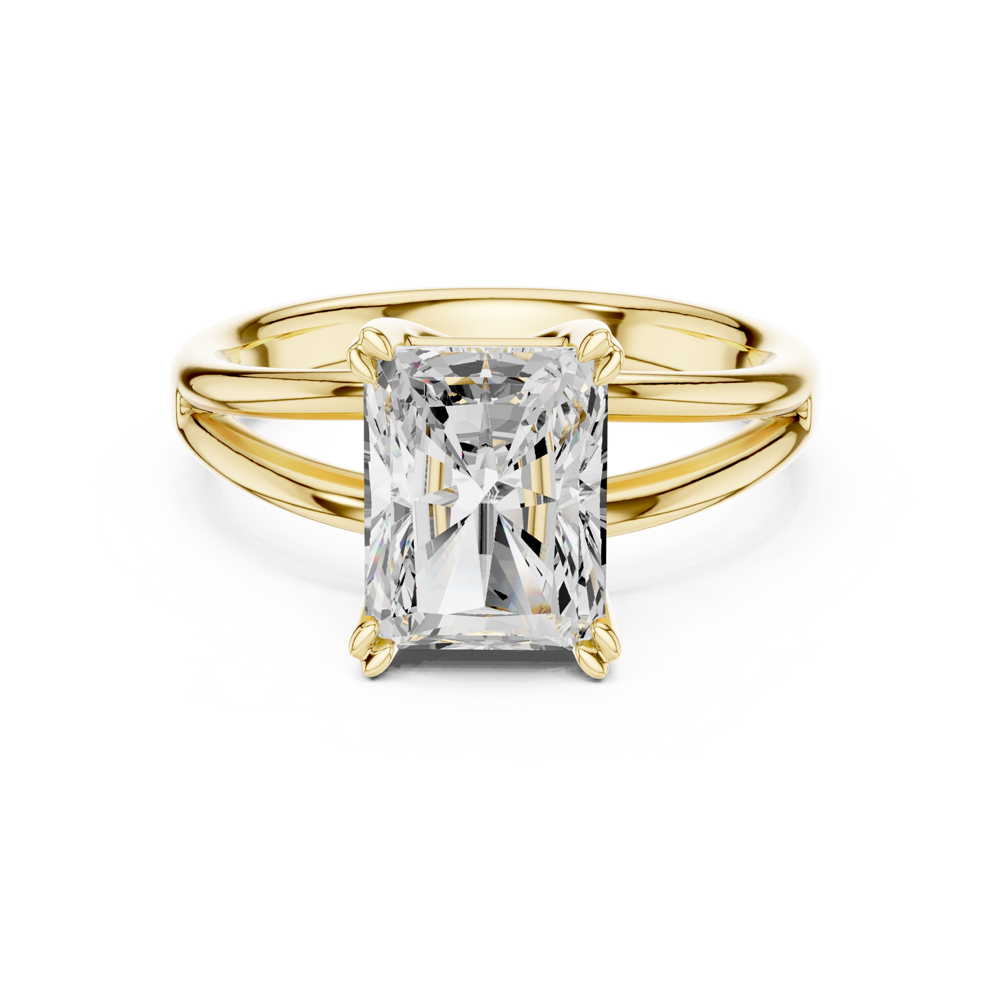 Radiant Cut Split Shank Solitaire Engagement Ring 2 CTW