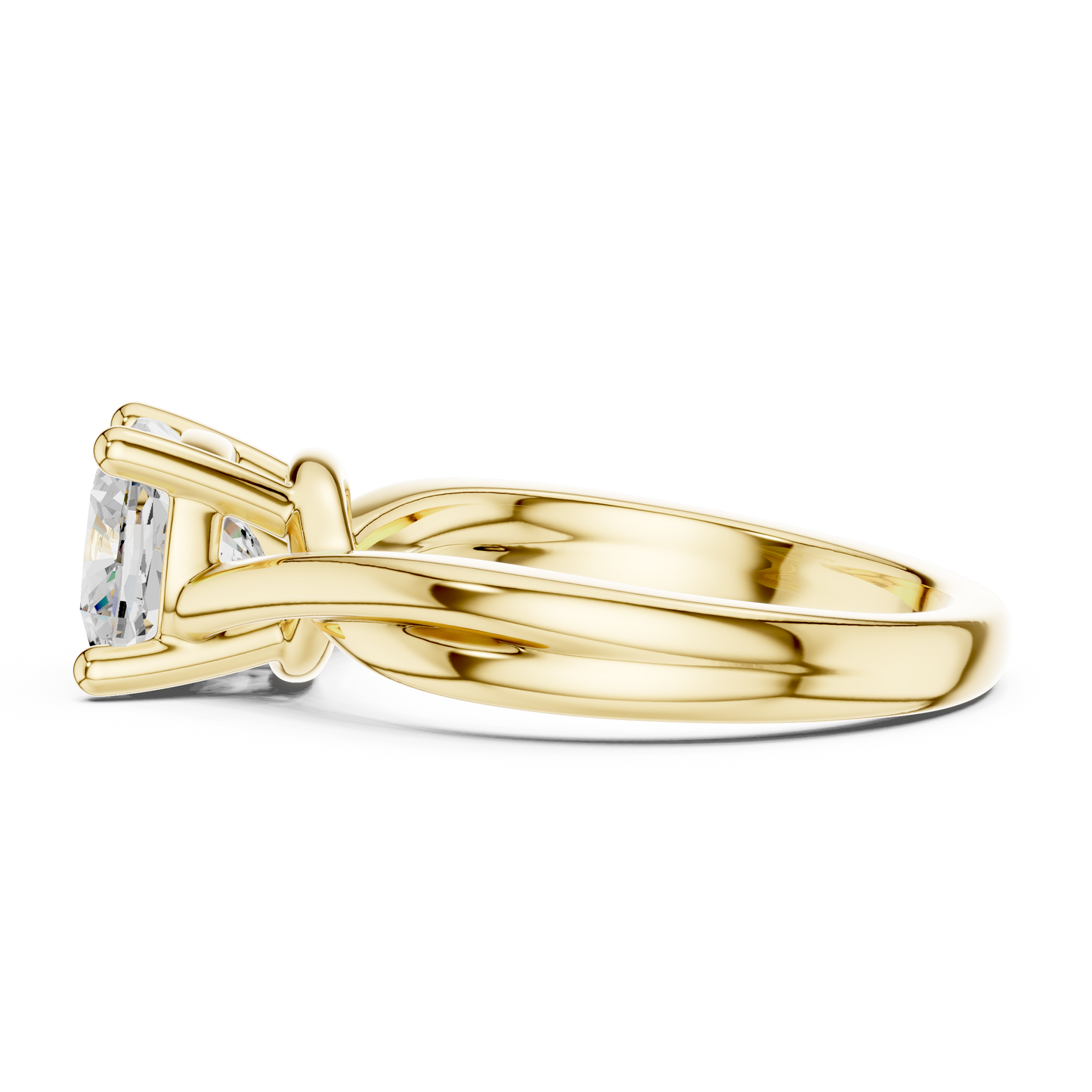 Cushion Cut Twisted Solitaire Engagement Ring 2 CTW