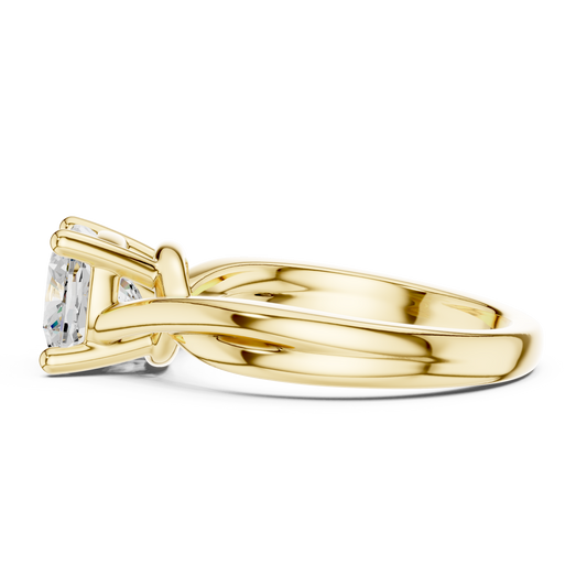 Cushion Cut Twisted Solitaire Engagement Ring 2 CTW