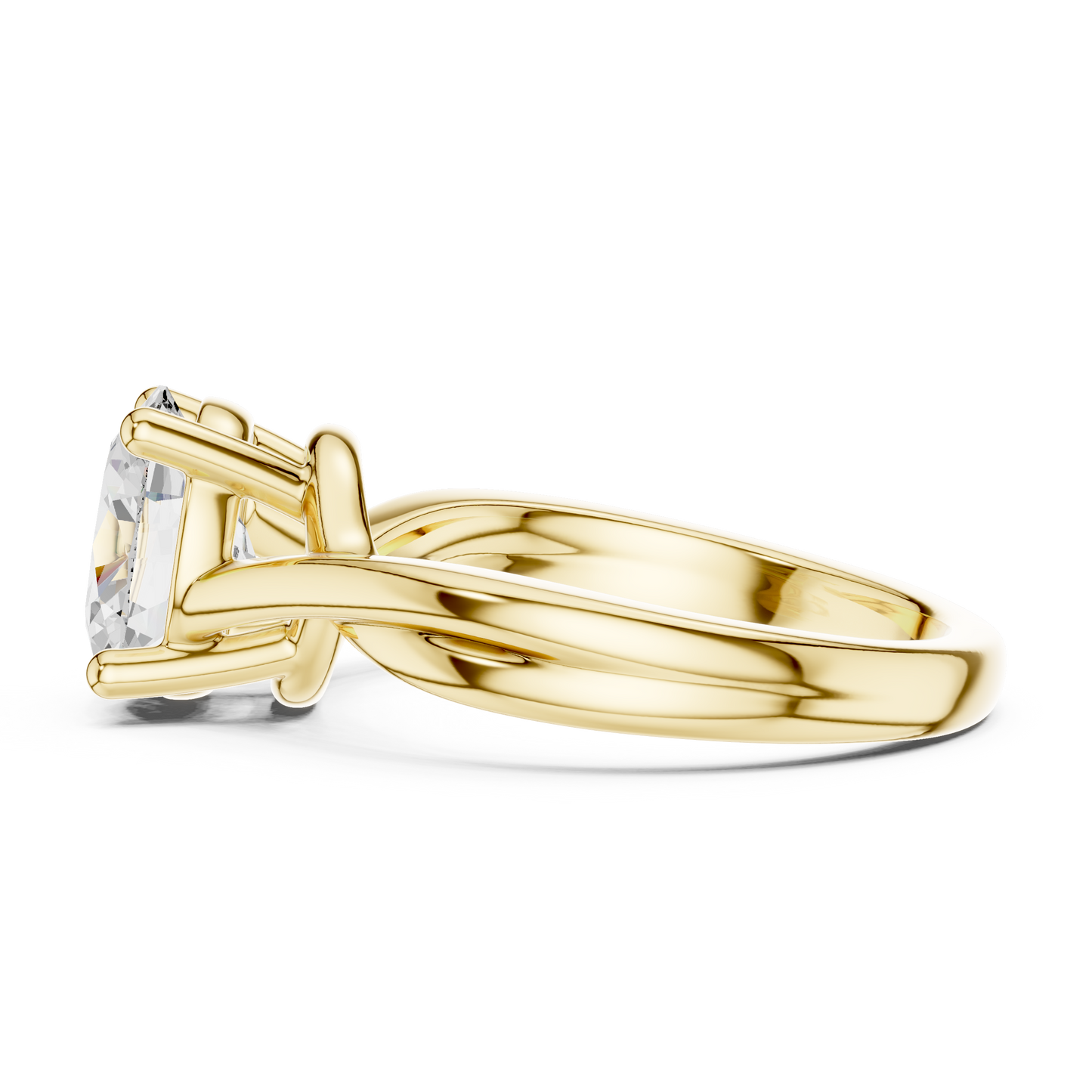 Oval Cut Twisted Solitaire Engagement Ring 2 CTW