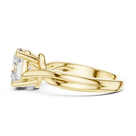 Oval Cut Twisted Solitaire Engagement Ring 2 CTW
