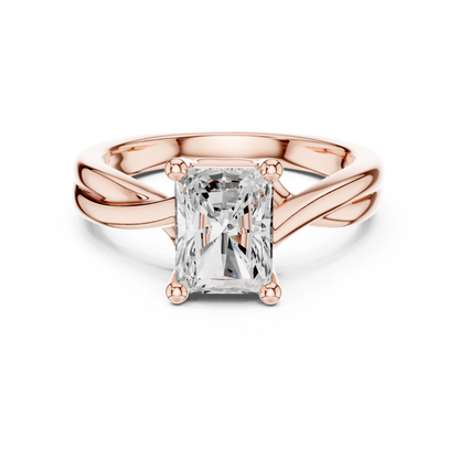 Radiant Cut Twisted Solitaire Engagement Ring 2 CTW