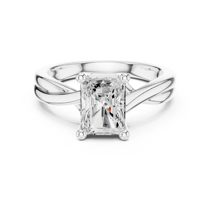 Radiant Cut Twisted Solitaire Engagement Ring 2 CTW