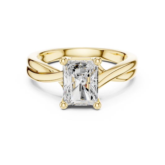 Radiant Cut Twisted Solitaire Engagement Ring 2 CTW