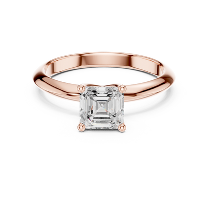 Asscher Cut Classic Solitaire Engagement Ring 1 CTW