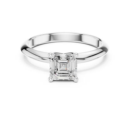 Asscher Cut Classic Solitaire Engagement Ring 1 CTW