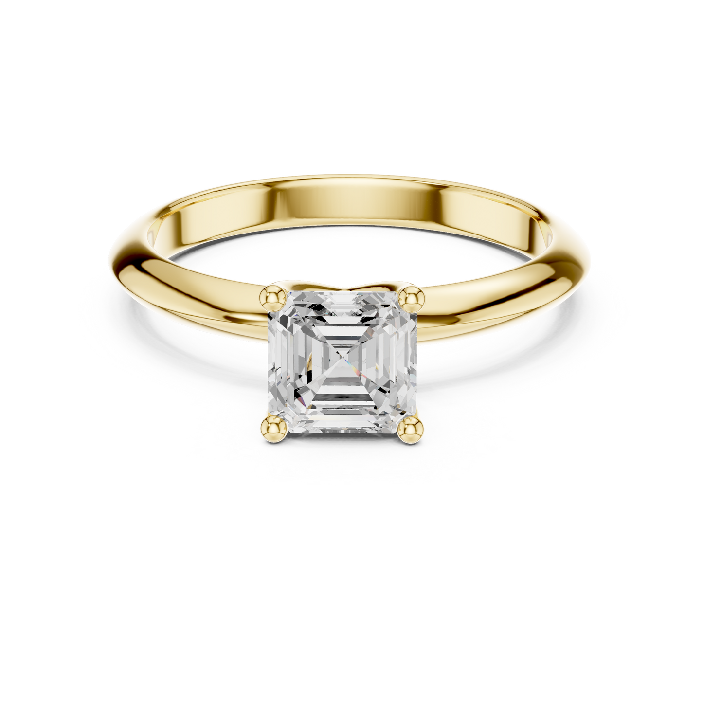 Asscher Cut Classic Solitaire Engagement Ring 1 CTW