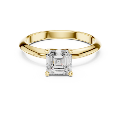 Asscher Cut Classic Solitaire Engagement Ring 1 CTW