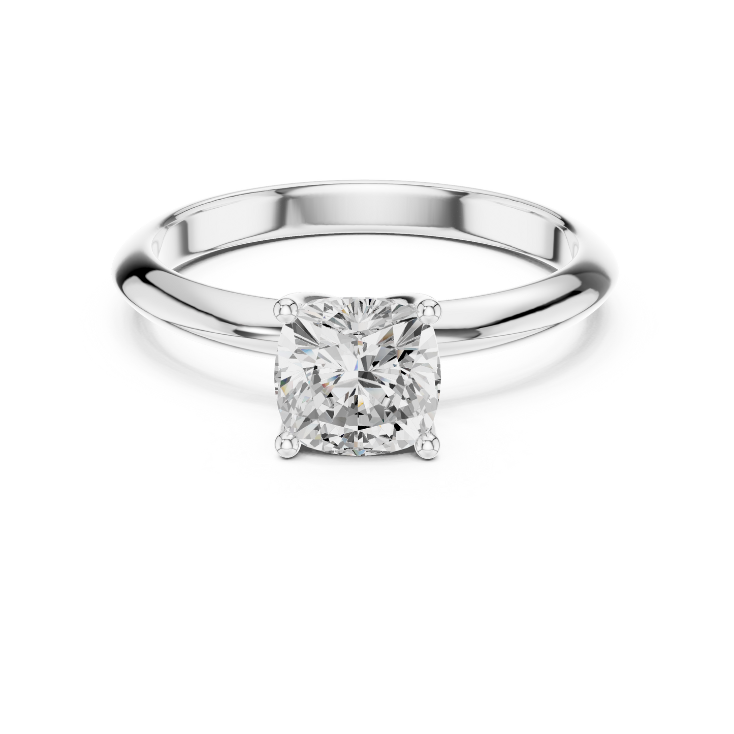 Cushion Cut Classic Solitaire Engagement Ring 1 CTW