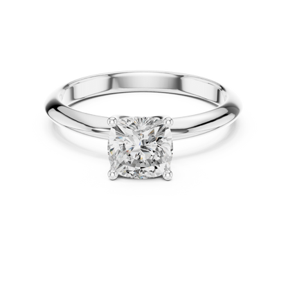 Cushion Cut Classic Solitaire Engagement Ring 1 CTW