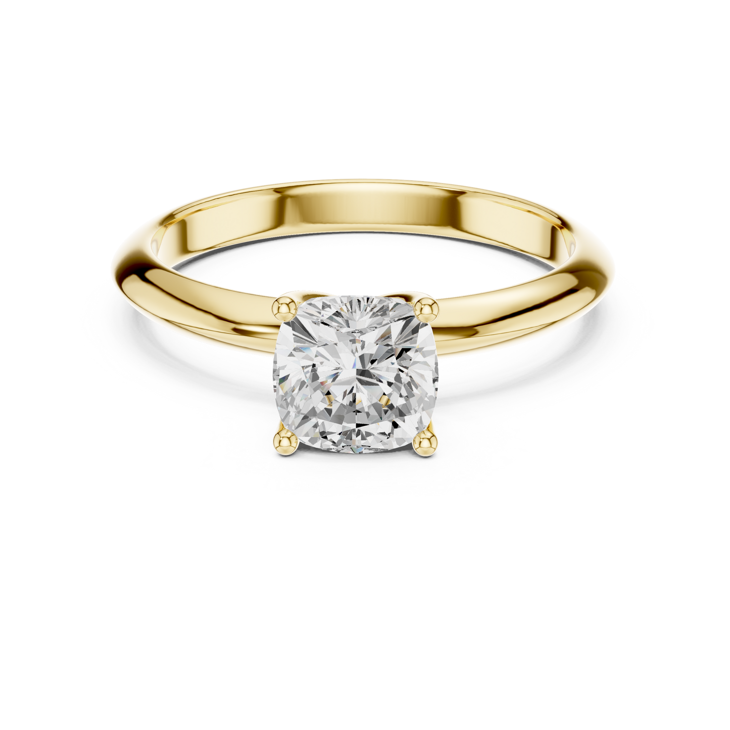 Cushion Cut Classic Solitaire Engagement Ring 1 CTW