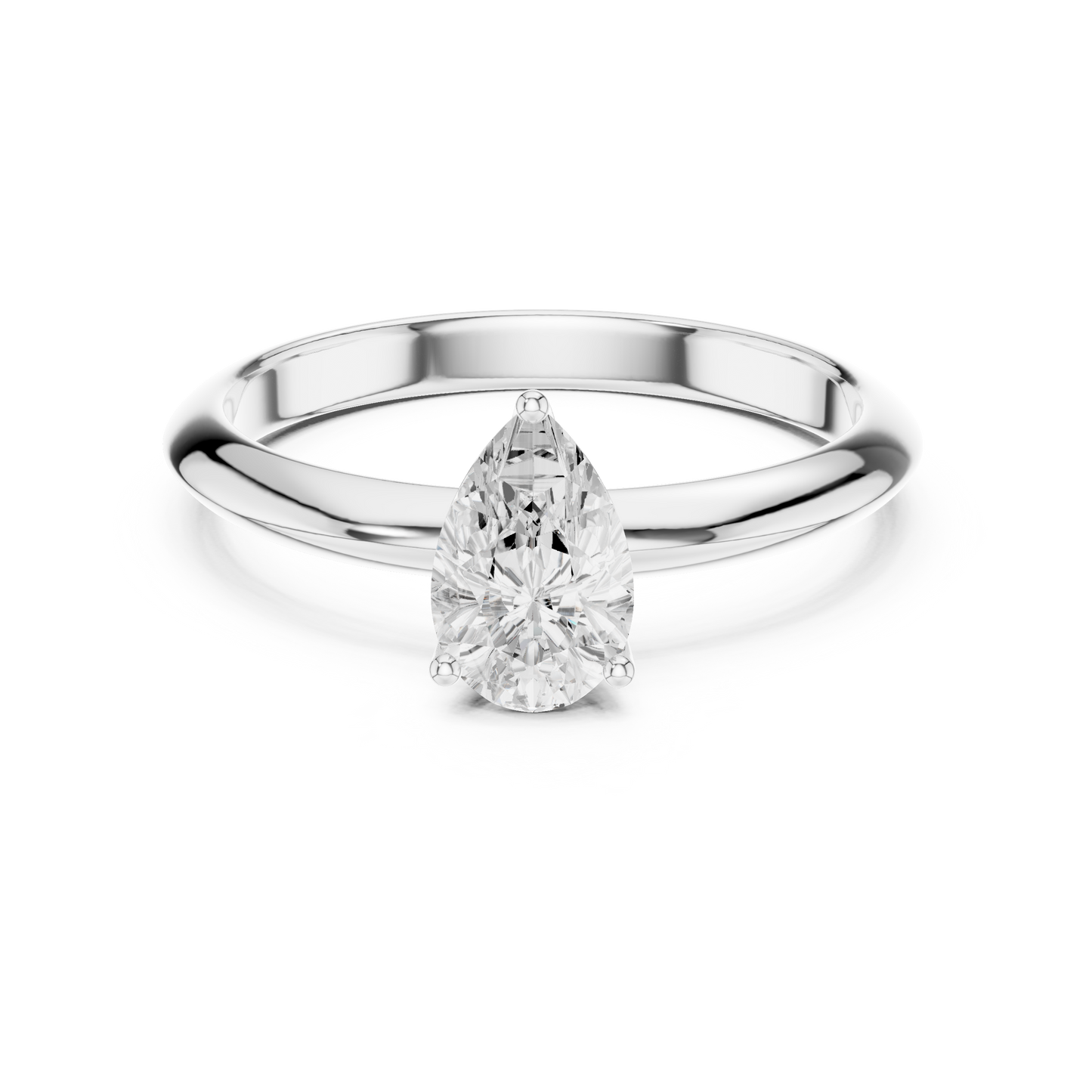 Pear Cut Classic Solitaire Engagement Ring 1 CTW