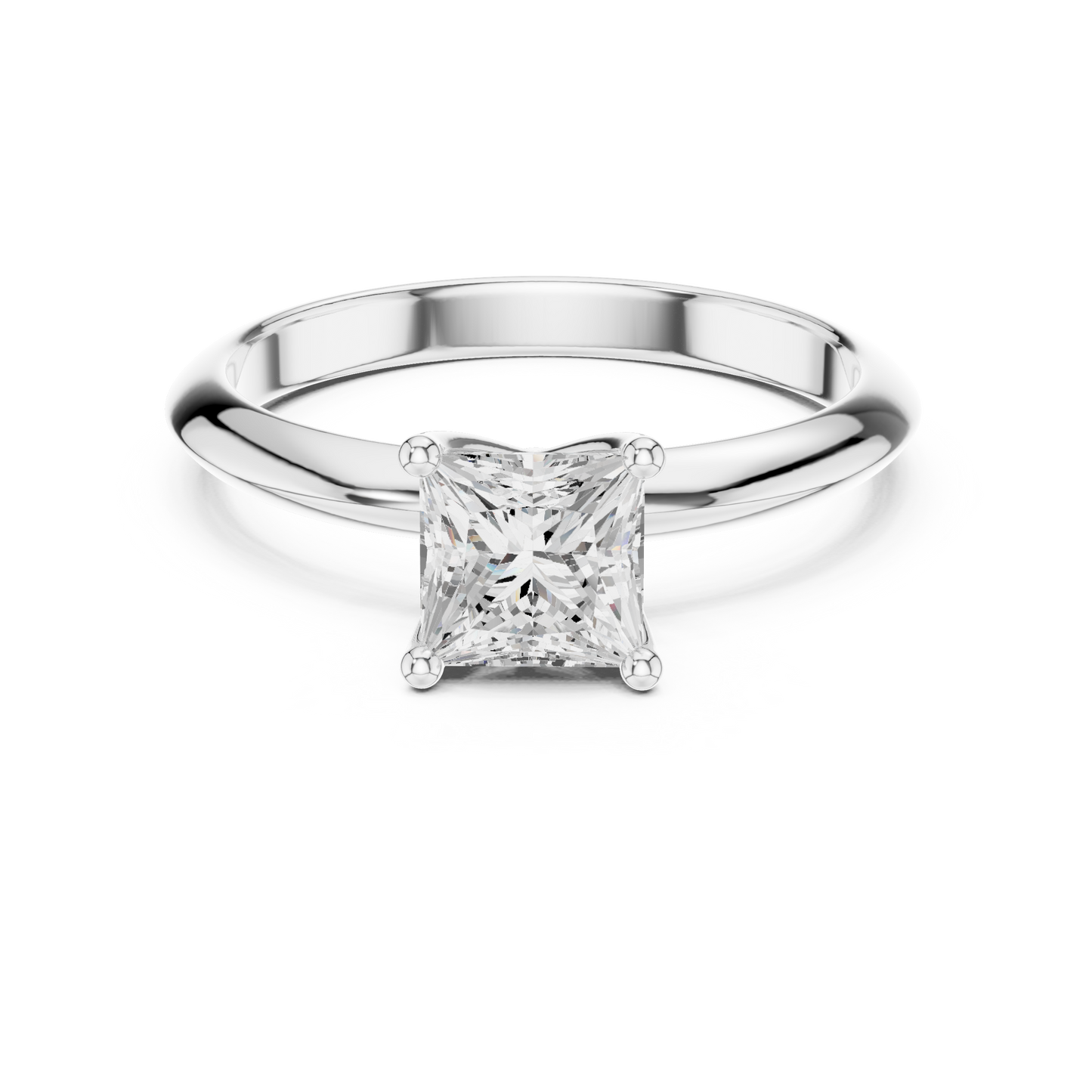 Princess Cut Classic Solitaire Engagement Ring 1 CTW