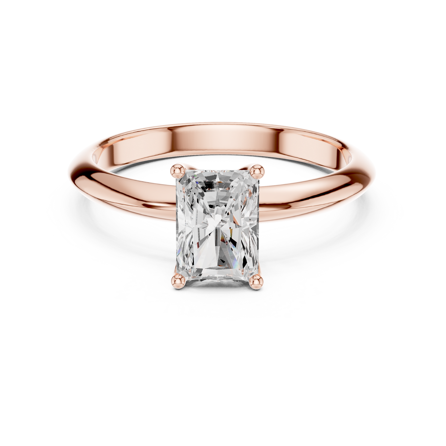 Radiant Cut Classic Solitaire Engagement Ring 1 CTW