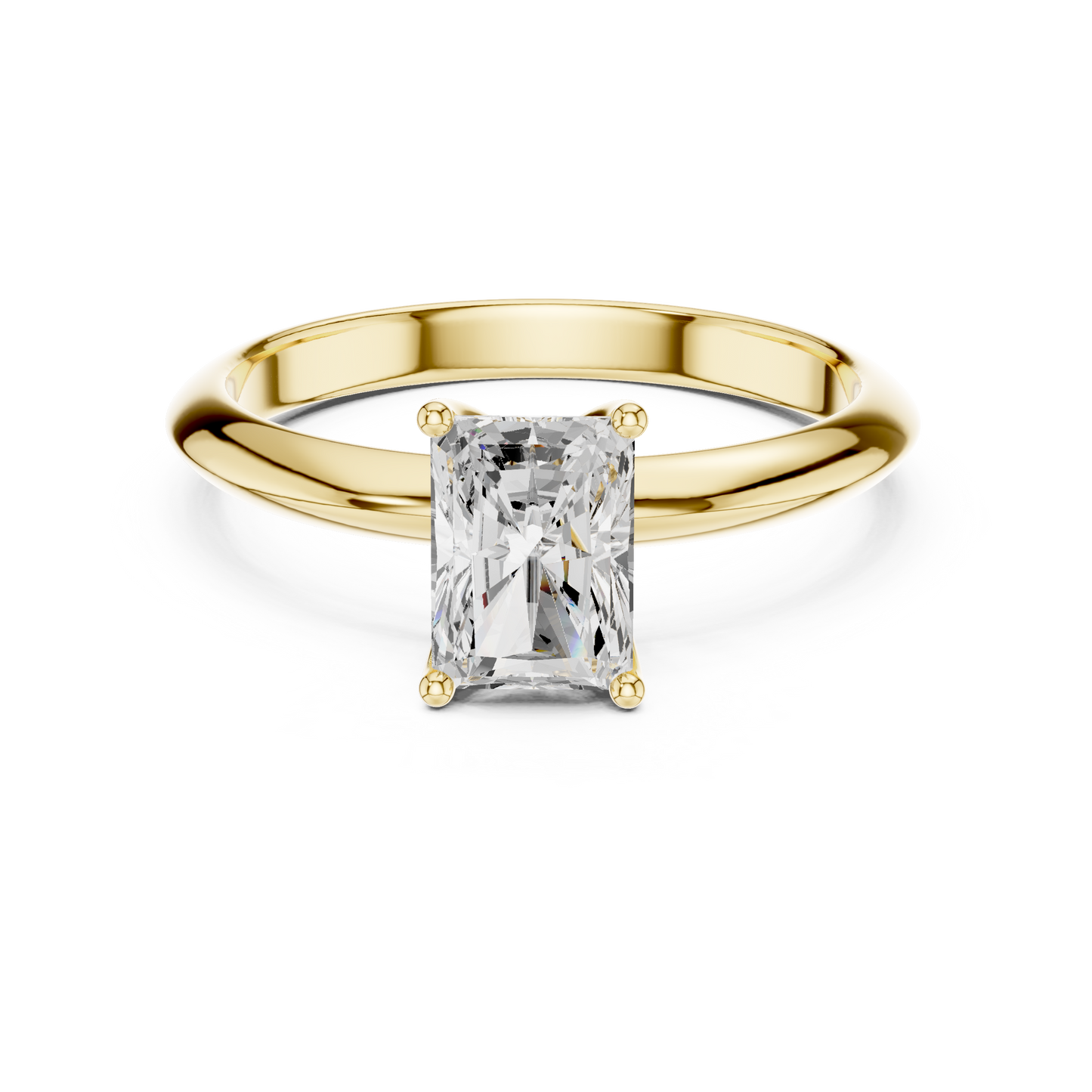 Radiant Cut Classic Solitaire Engagement Ring 1 CTW
