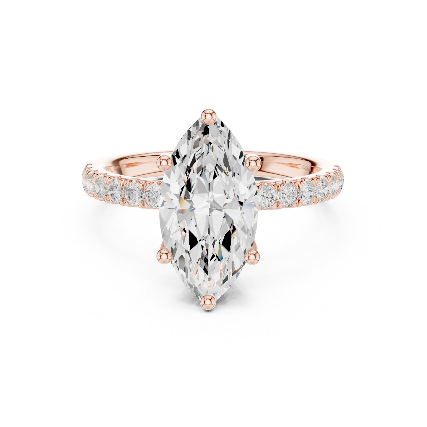Marquise Cut Hidden Halo Pavé Engagement Ring 2.5 CTW