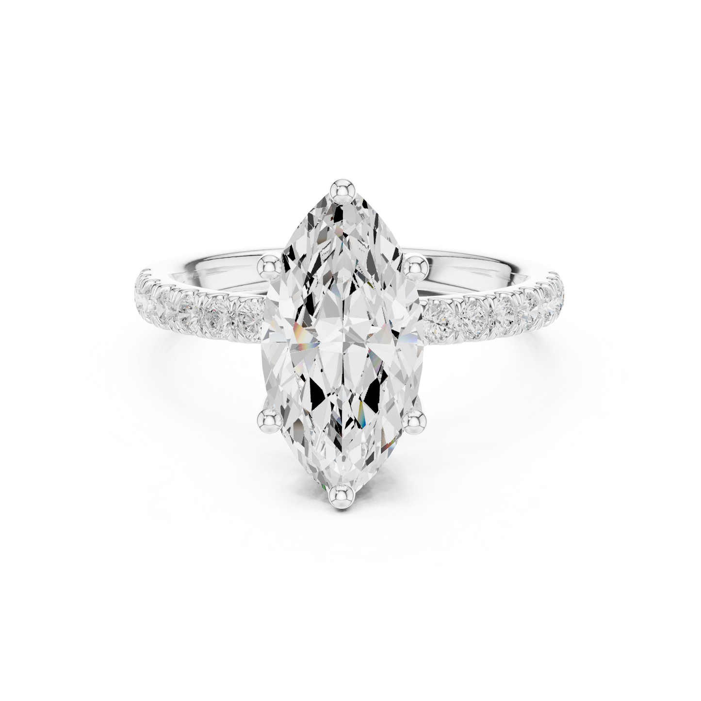 Marquise Cut Hidden Halo Pavé Engagement Ring 2.5 CTW