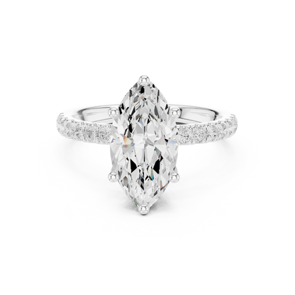 Marquise Cut Hidden Halo Pavé Engagement Ring 2.5 CTW