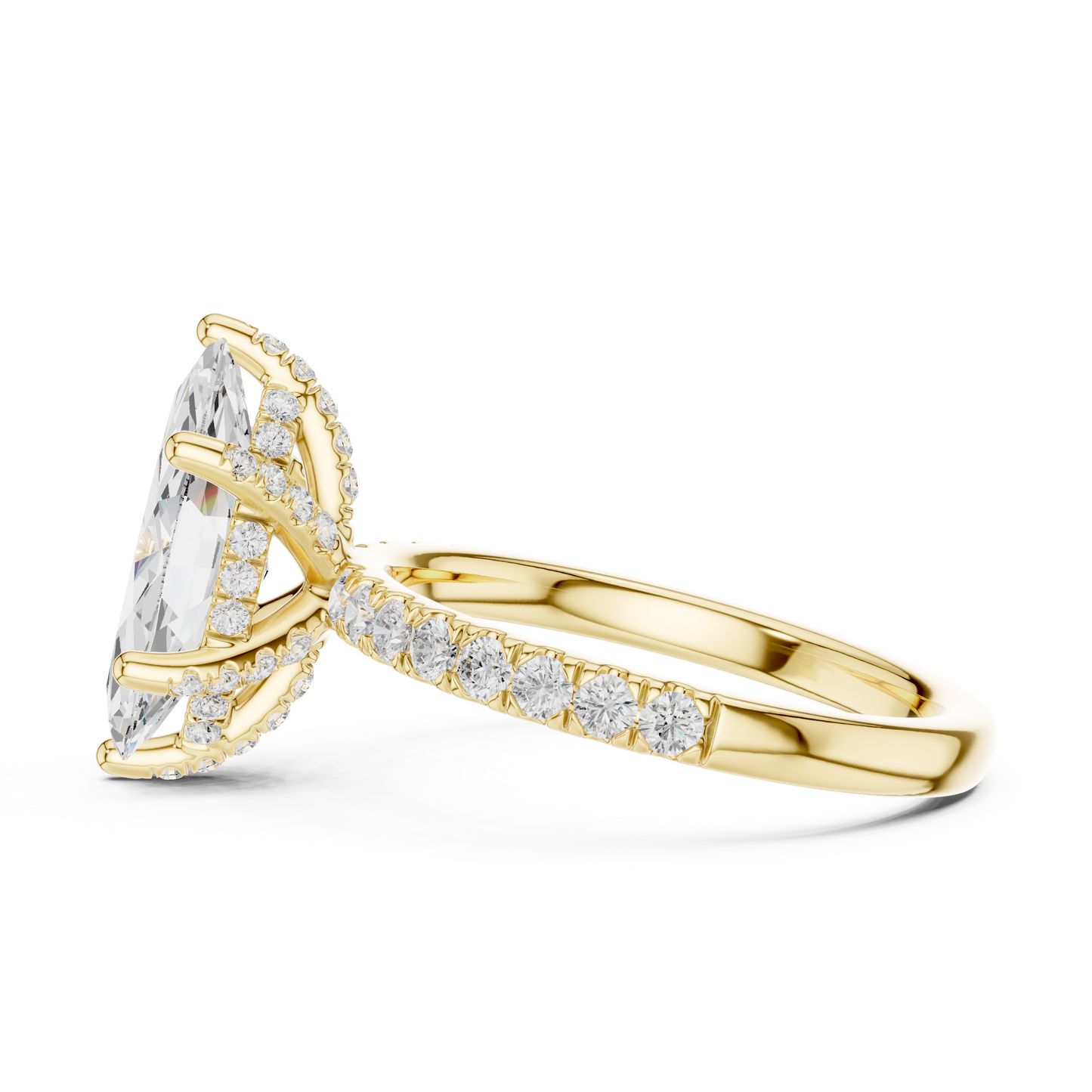 Marquise Cut Hidden Halo Pavé Engagement Ring 2.5 CTW