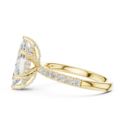 Marquise Cut Hidden Halo Pavé Engagement Ring 2.5 CTW