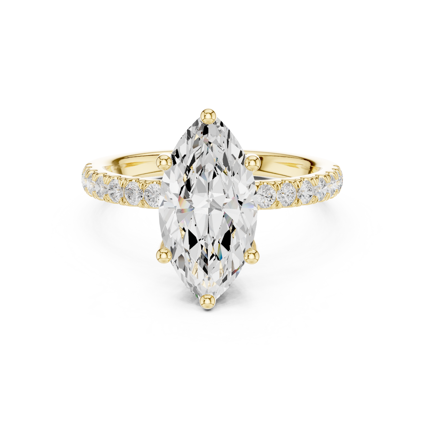 Marquise Cut Hidden Halo Pavé Engagement Ring 2.5 CTW