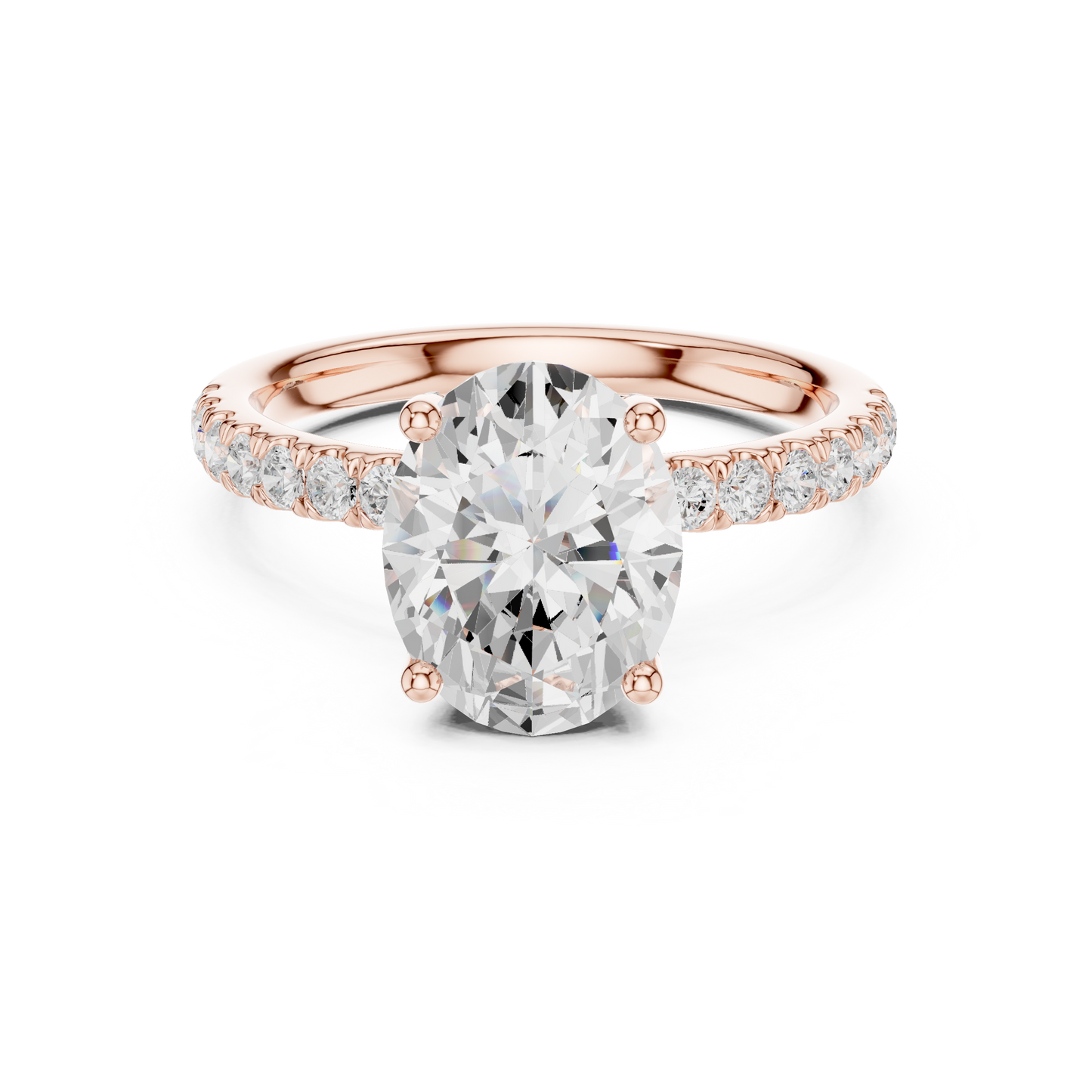 Oval Cut Hidden Halo Pavé Engagement Ring 2.5 CTW