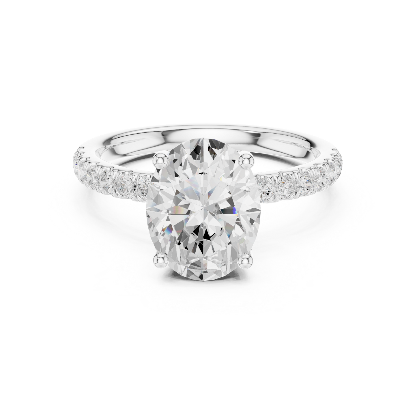 Oval Cut Hidden Halo Pavé Engagement Ring 2.5 CTW