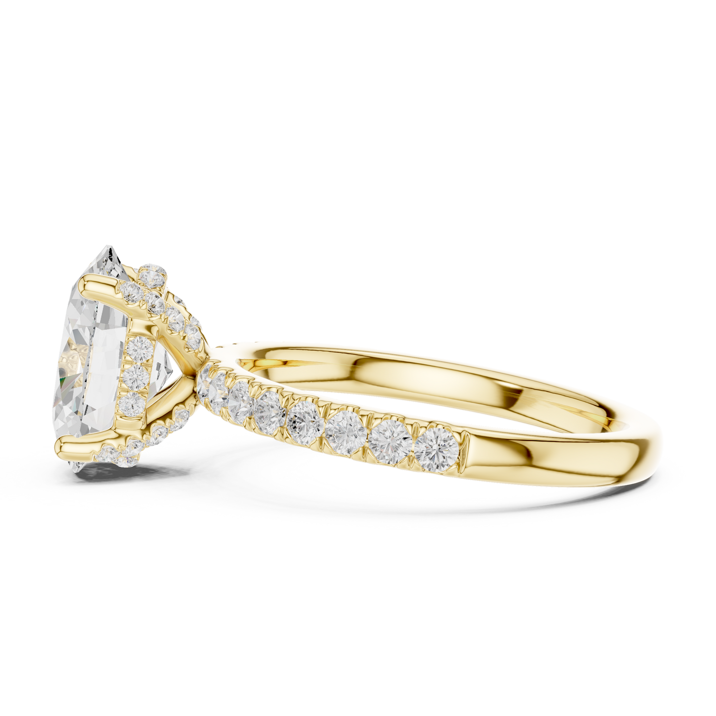 Oval Cut Hidden Halo Pavé Engagement Ring 2.5 CTW