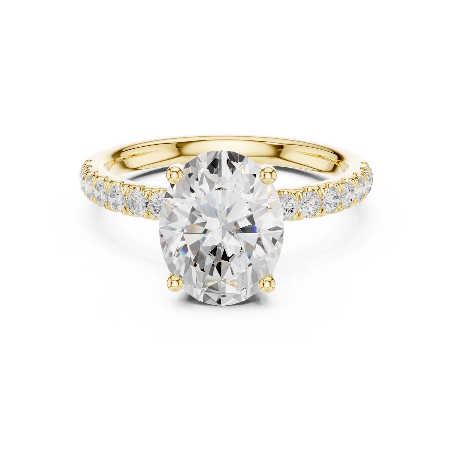 Oval Cut Hidden Halo Pavé Engagement Ring 2.5 CTW