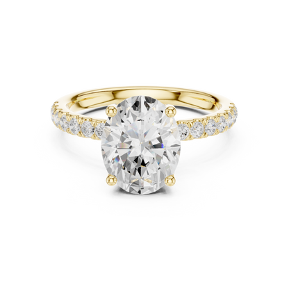 Oval Cut Hidden Halo Pavé Engagement Ring 2.5 CTW