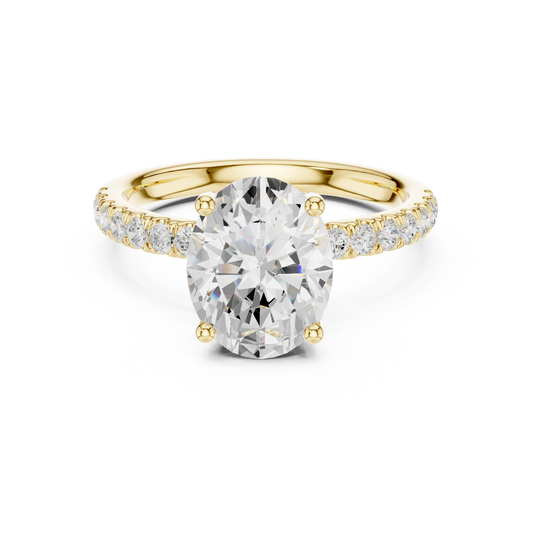 Oval Cut Hidden Halo Pavé Engagement Ring 2.5 CTW